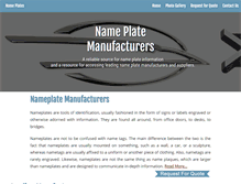 Tablet Screenshot of nameplate-manufacturers.com